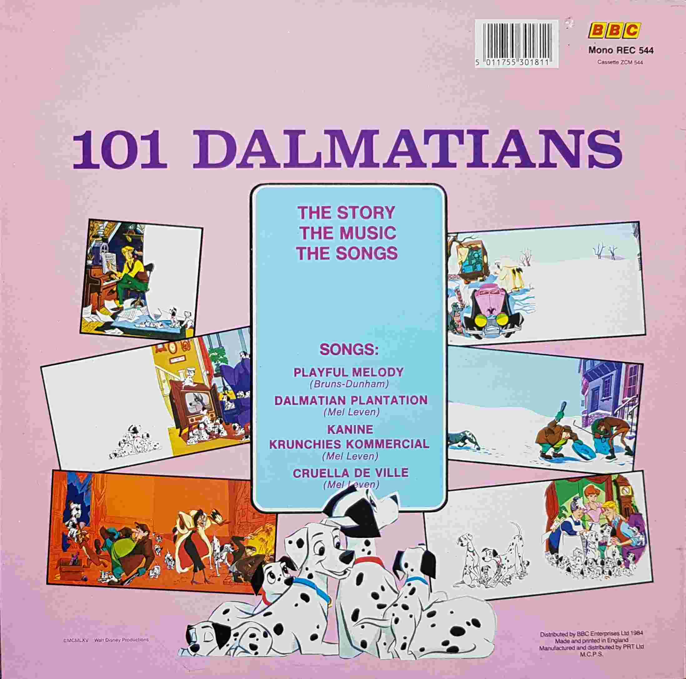 Picture of REC 544 101 dalmatians by artist Bruns / Dunham / Mel Leven from the BBC records and Tapes library
